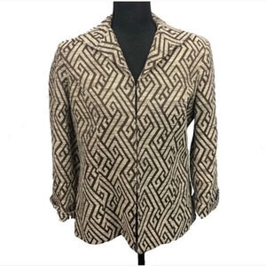 CHICOS | NWT Abstraction Josephina Blazer Brown Medium